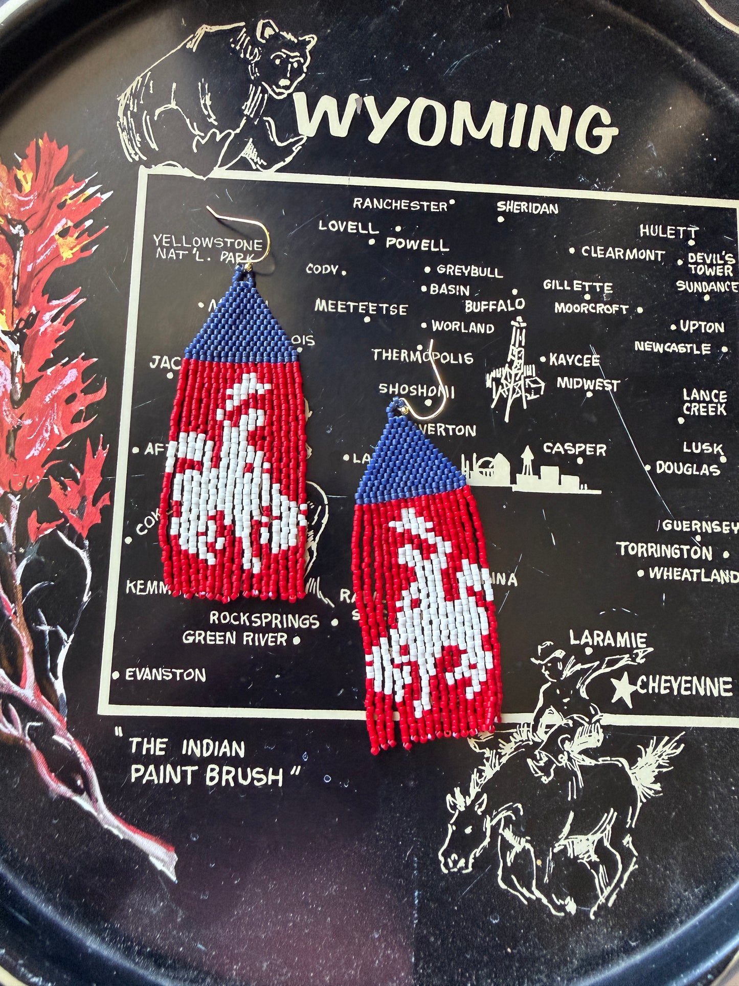 Red, White, and Blue Wyoming Steamboat Earrings