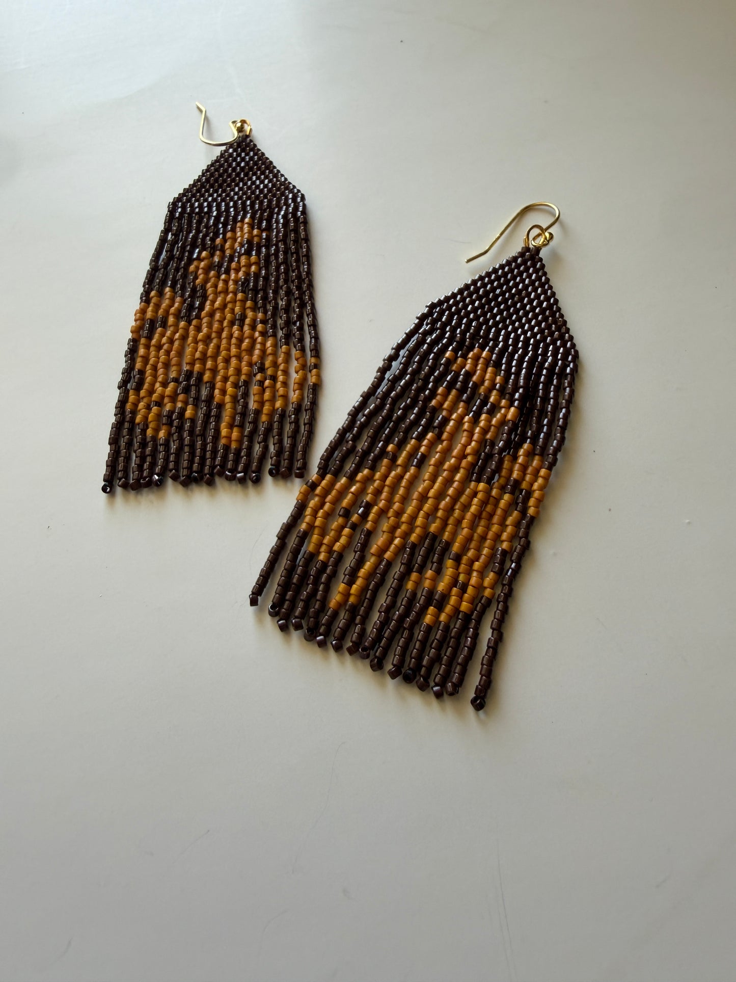 Brown and Gold Wyoming Steamboat Earrings