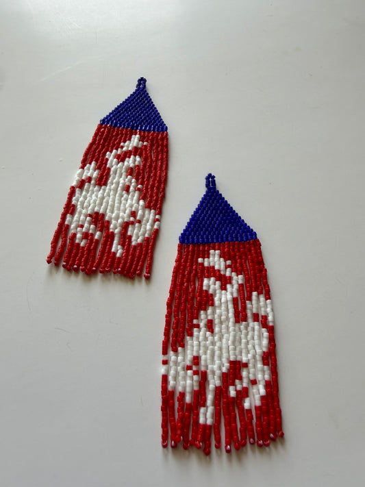 Red, White, and Blue Wyoming Steamboat Earrings