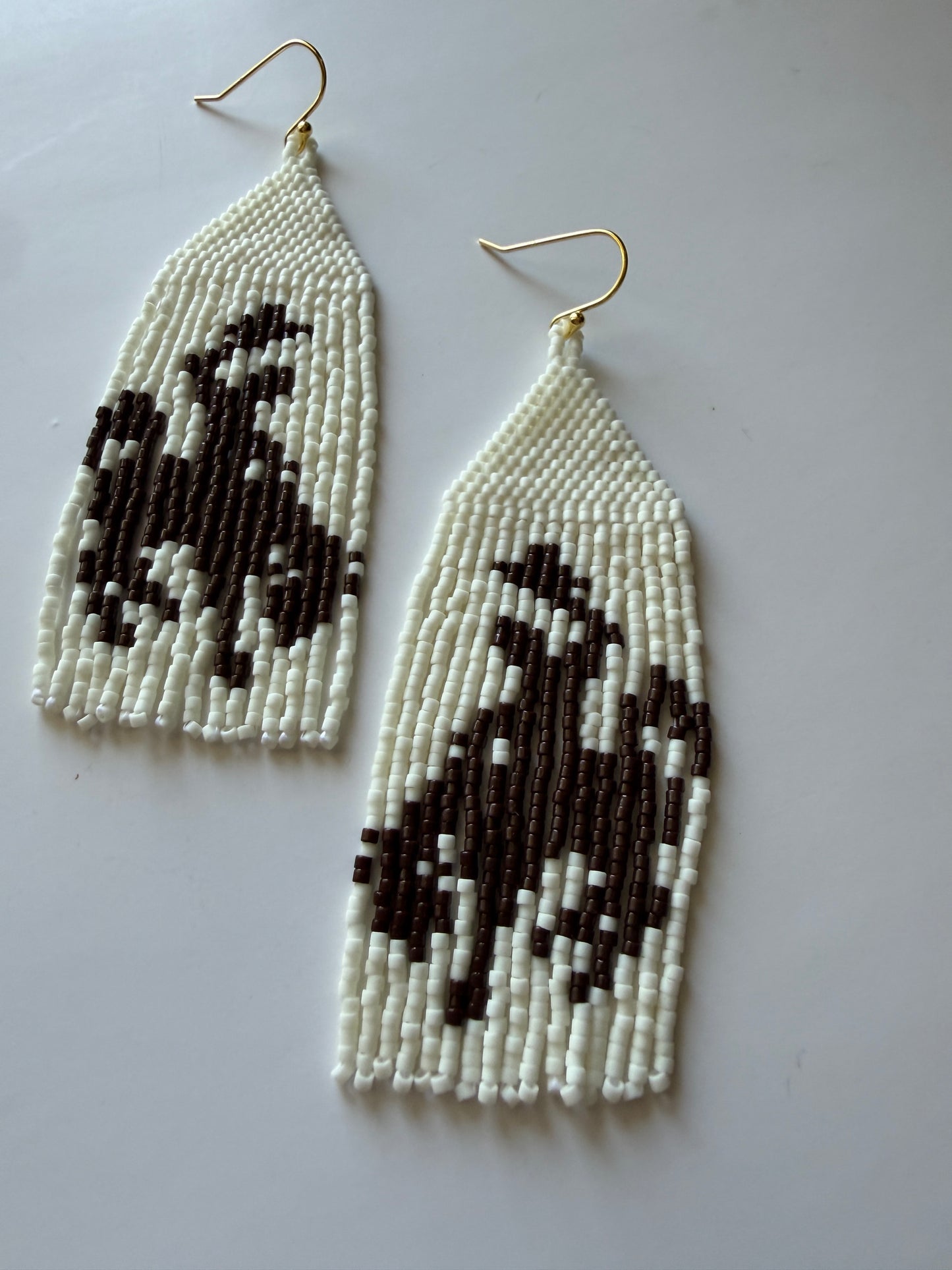 Ivory and Brown Wyoming Steamboat Earrings